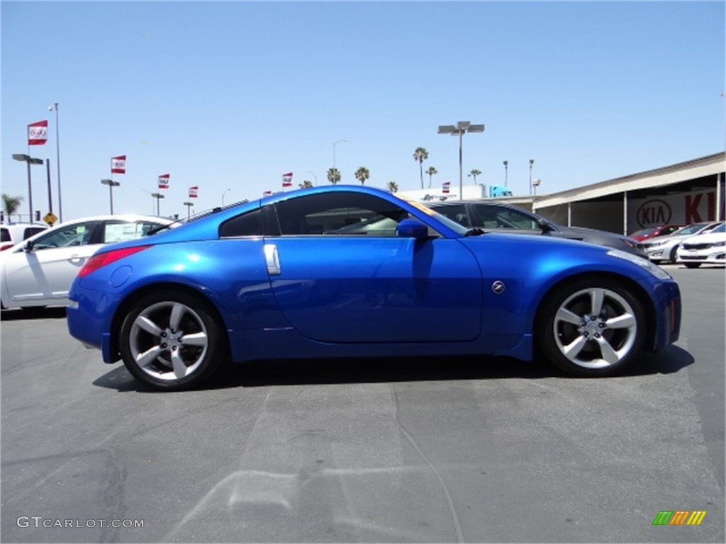 2006 350Z Touring Coupe - Daytona Blue Metallic / Frost Leather photo #2