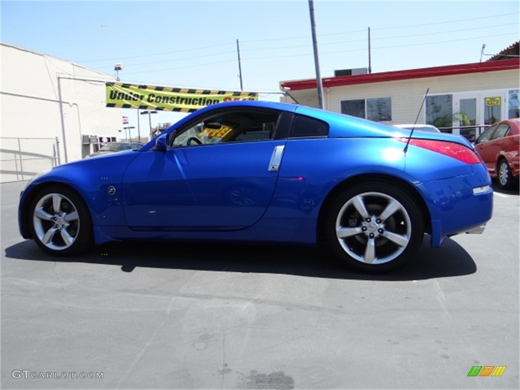 2006 350Z Touring Coupe - Daytona Blue Metallic / Frost Leather photo #5