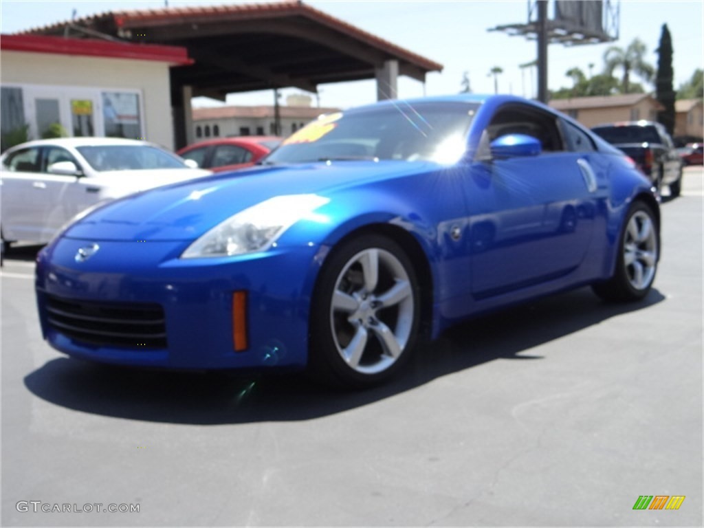 2006 350Z Touring Coupe - Daytona Blue Metallic / Frost Leather photo #6