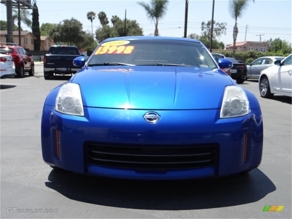 2006 350Z Touring Coupe - Daytona Blue Metallic / Frost Leather photo #7
