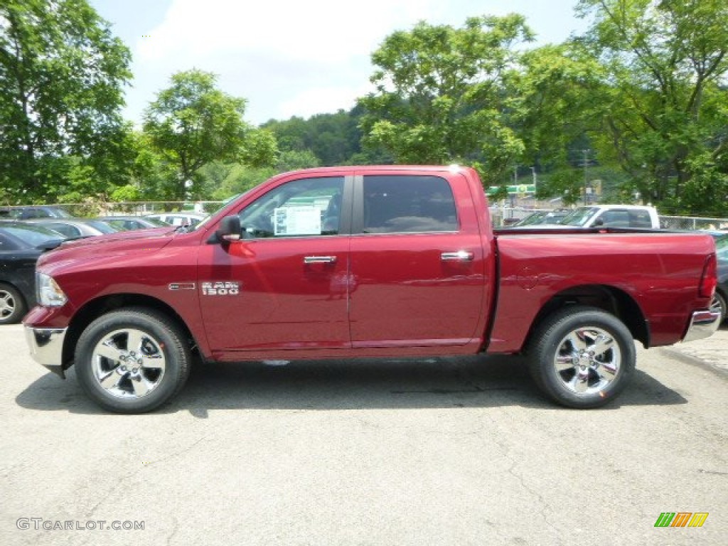 2014 1500 Big Horn Crew Cab 4x4 - Deep Cherry Red Crystal Pearl / Black/Diesel Gray photo #2