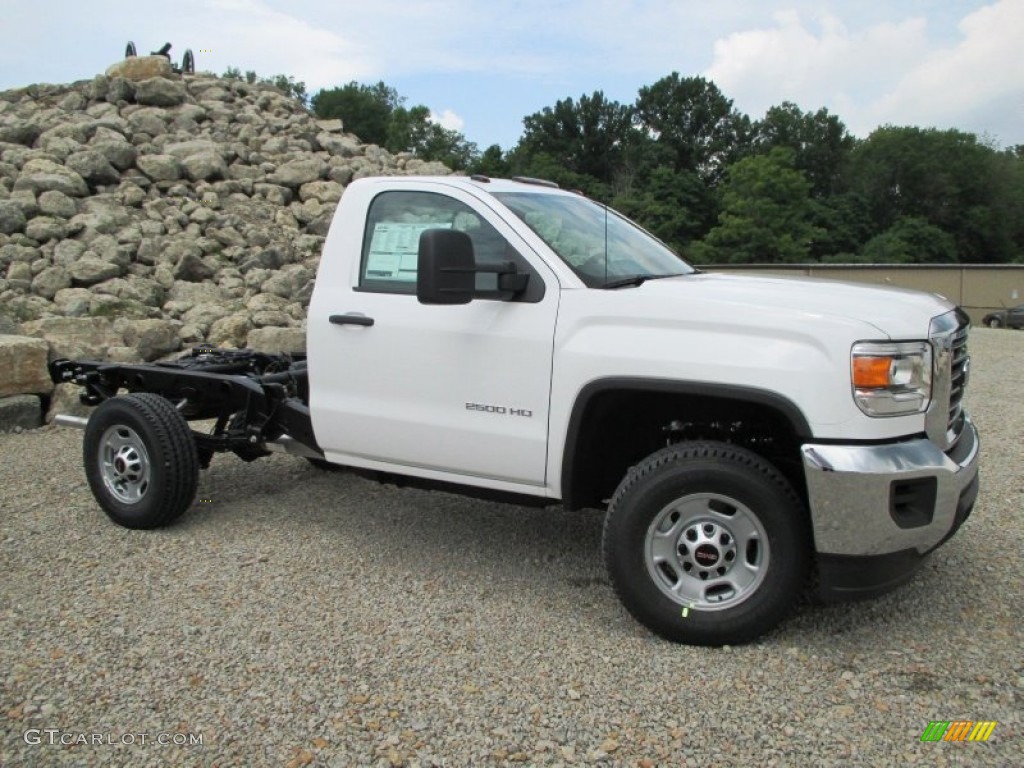 Summit White 2015 GMC Sierra 2500HD Regular Cab Chassis Exterior Photo #94676945