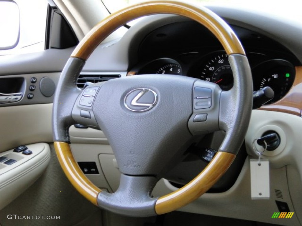 2005 Lexus ES 330 Cashmere Steering Wheel Photo #94680538