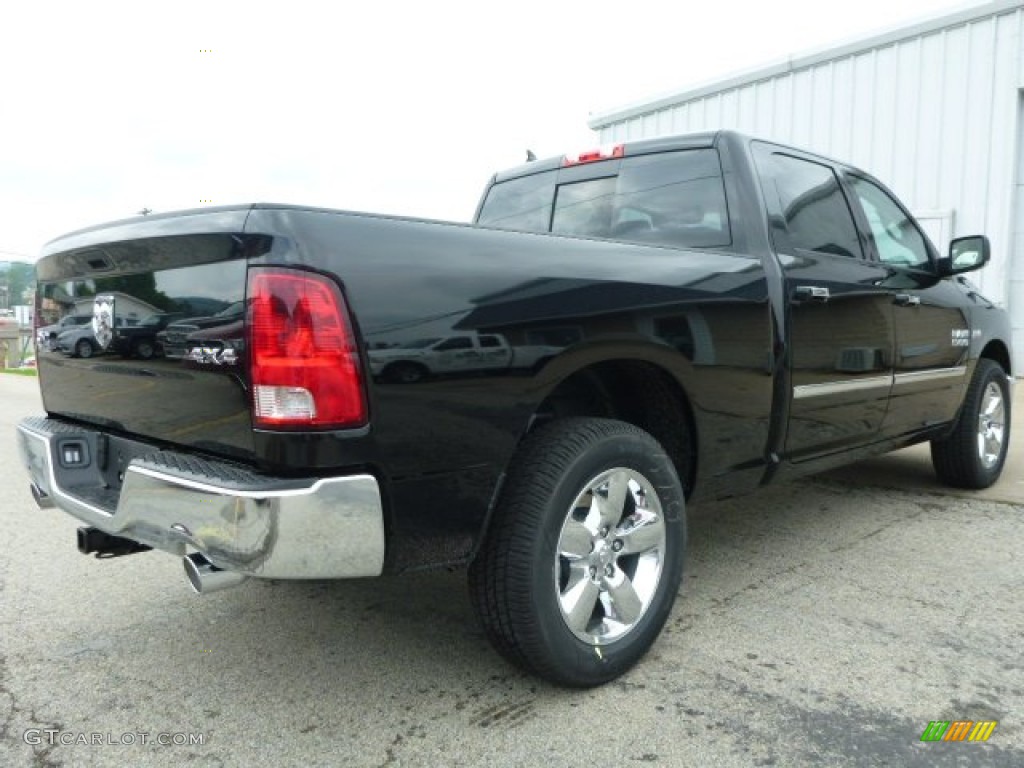 2014 1500 SLT Crew Cab 4x4 - Black / Black/Diesel Gray photo #6