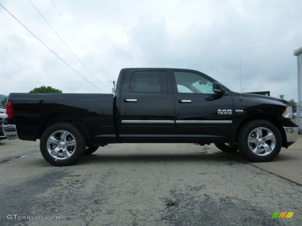 2014 1500 SLT Crew Cab 4x4 - Black / Black/Diesel Gray photo #7