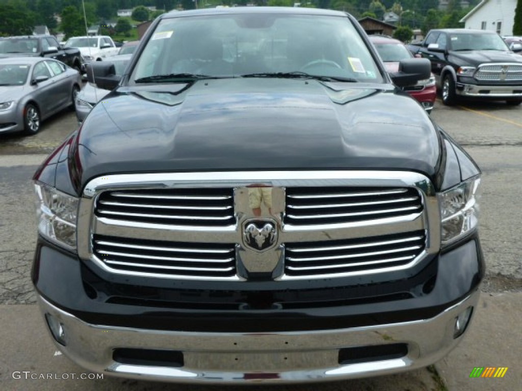 2014 1500 SLT Crew Cab 4x4 - Black / Black/Diesel Gray photo #9