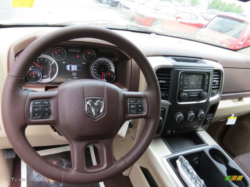 2014 1500 Big Horn Crew Cab - Bright White / Canyon Brown/Light Frost Beige photo #8