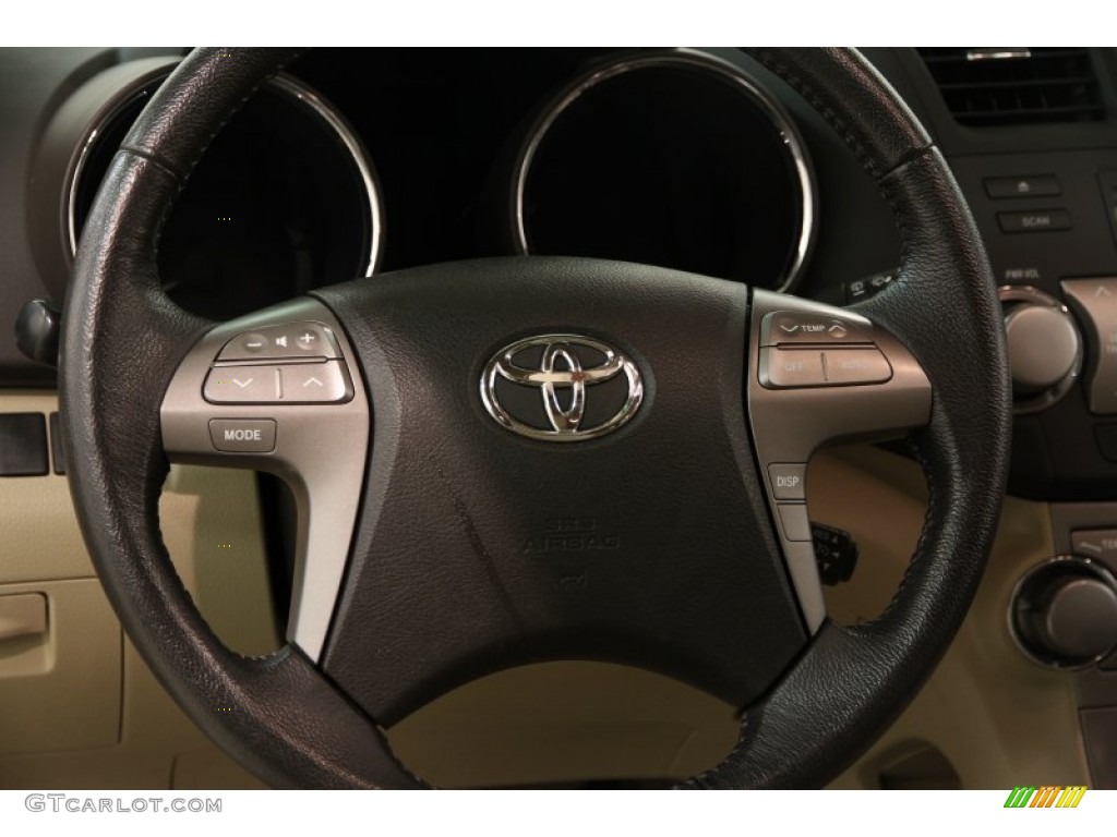 2010 Toyota Highlander SE Sand Beige Steering Wheel Photo #94704120