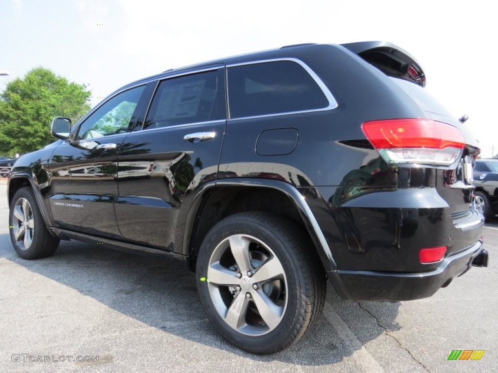 2014 Grand Cherokee Overland - Brilliant Black Crystal Pearl / Overland Vesuvio Indigo Blue/Jeep Brown photo #2
