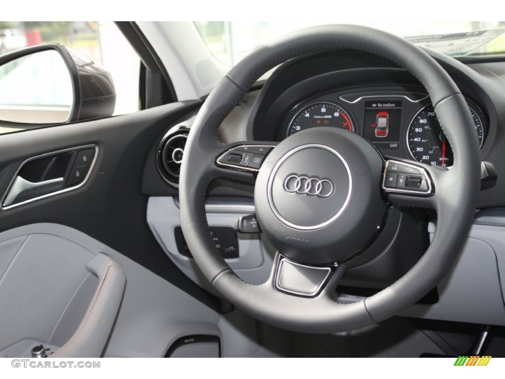 2015 Audi A3 2.0 Premium Plus quattro Titanium Gray Steering Wheel Photo #94708389