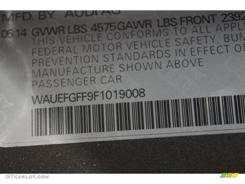 2015 Audi A3 2.0 Premium Plus quattro Info Tag Photo #94708461