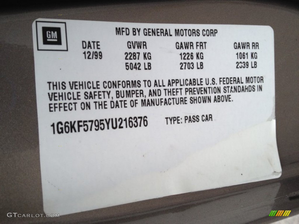 2000 DeVille DTS - Cashmere / Oatmeal photo #4