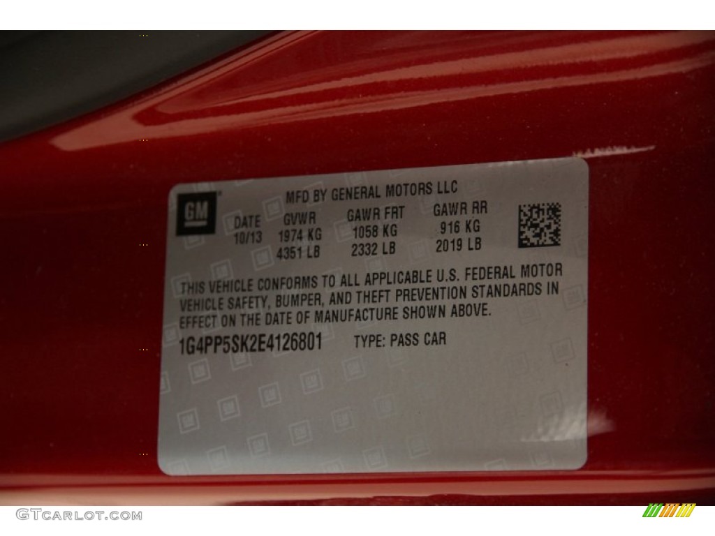 2014 Verano  - Crystal Red Tintcoat / Medium Titanium photo #21