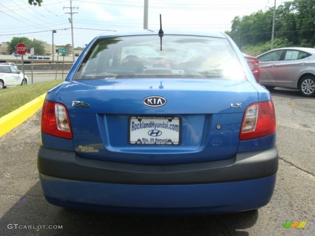 2008 Rio LX Sedan - Sapphire Blue / Gray photo #5
