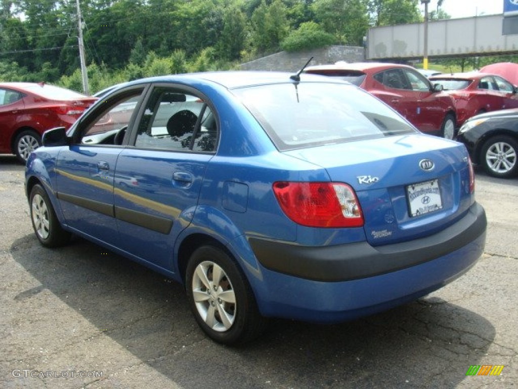 2008 Rio LX Sedan - Sapphire Blue / Gray photo #6