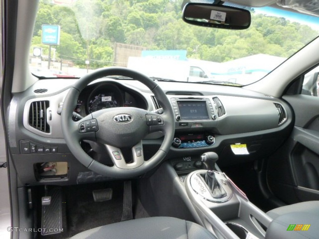 2014 Kia Sportage EX AWD Black Dashboard Photo #94716324