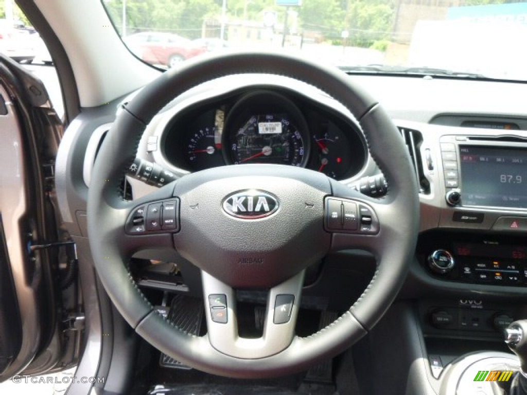 2014 Kia Sportage EX AWD Black Steering Wheel Photo #94716477