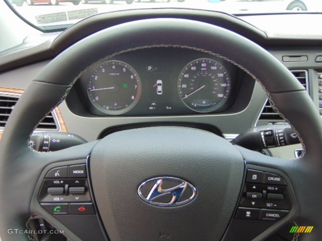 2015 Sonata Limited - Shale Gray Metallic / Brown photo #18