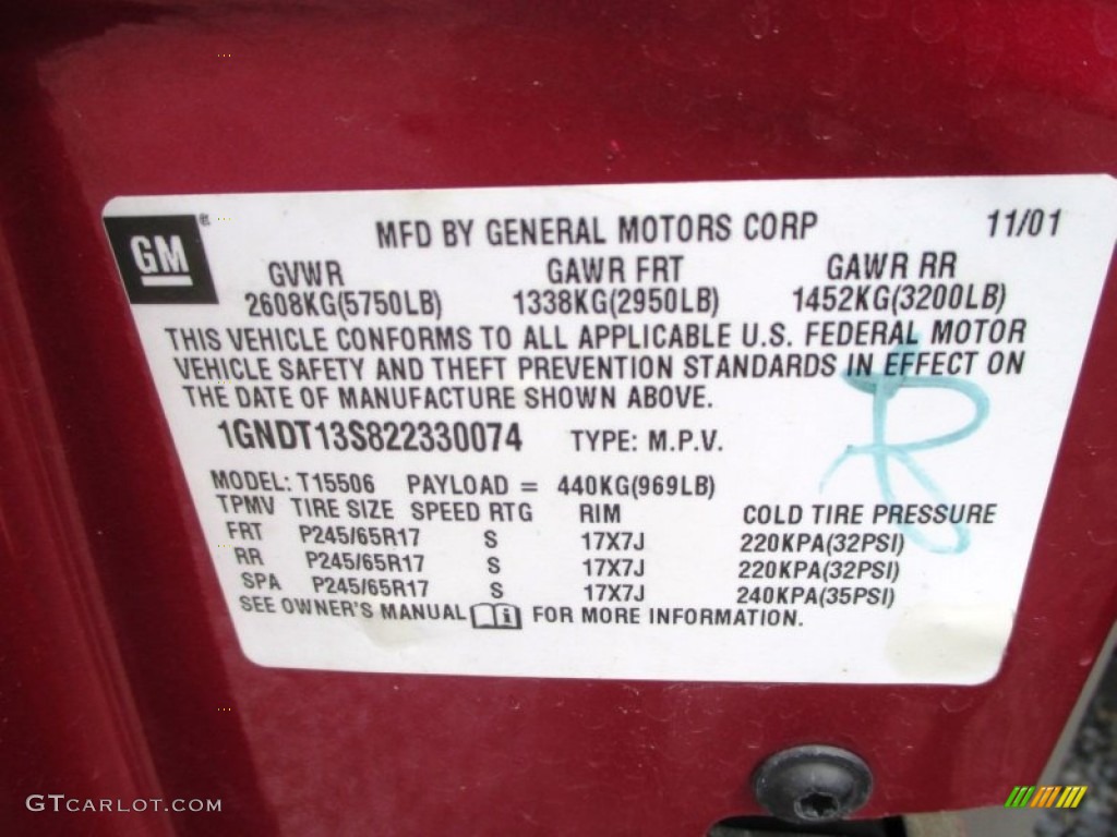 2002 TrailBlazer LTZ 4x4 - Majestic Red Metallic / Dark Pewter photo #5