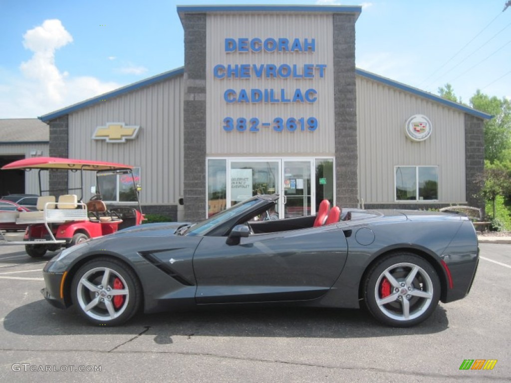 2014 Corvette Stingray Convertible - Cyber Gray Metallic / Adrenaline Red photo #10