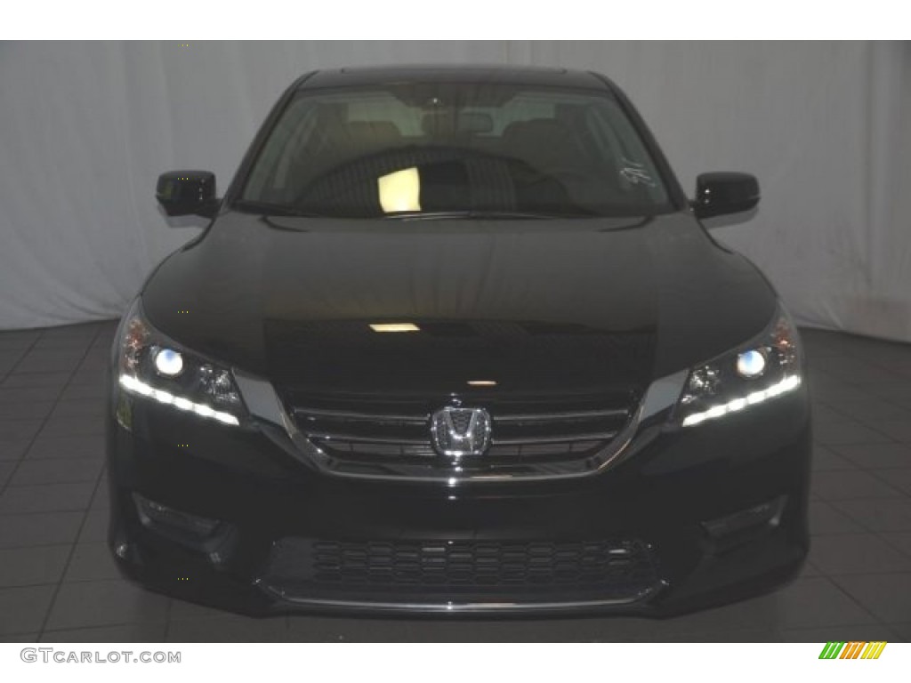 2014 Accord EX-L V6 Sedan - Crystal Black Pearl / Black photo #2