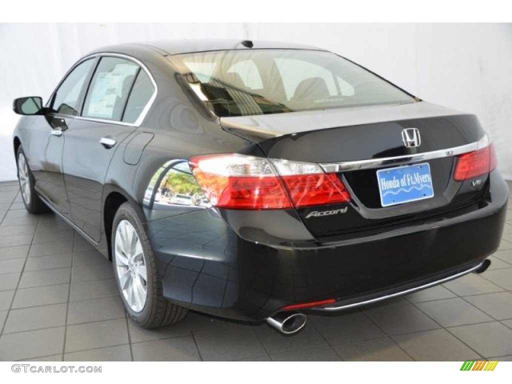 2014 Accord EX-L V6 Sedan - Crystal Black Pearl / Black photo #5