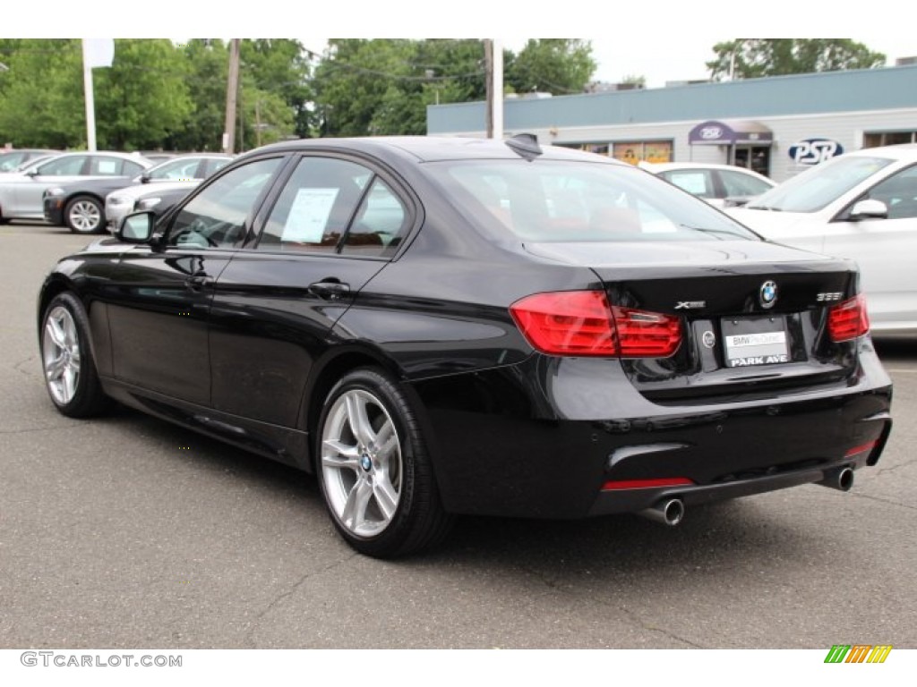 2014 3 Series 335i xDrive Sedan - Black Sapphire Metallic / Coral Red/Black photo #5