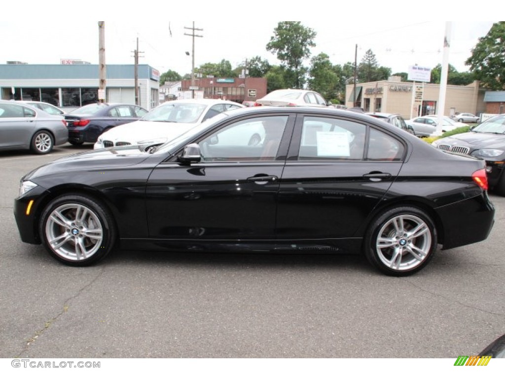 2014 3 Series 335i xDrive Sedan - Black Sapphire Metallic / Coral Red/Black photo #6