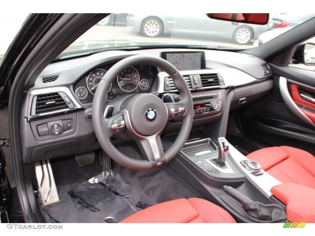 2014 3 Series 335i xDrive Sedan - Black Sapphire Metallic / Coral Red/Black photo #10