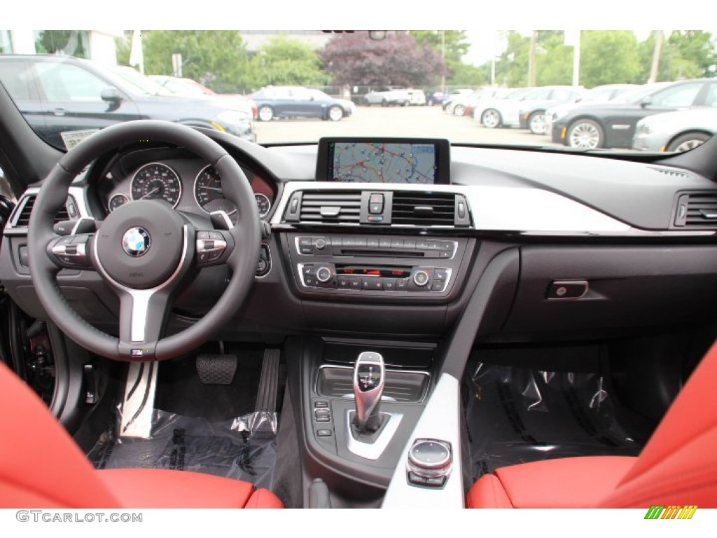 2014 BMW 3 Series 335i xDrive Sedan Coral Red/Black Dashboard Photo #94734844