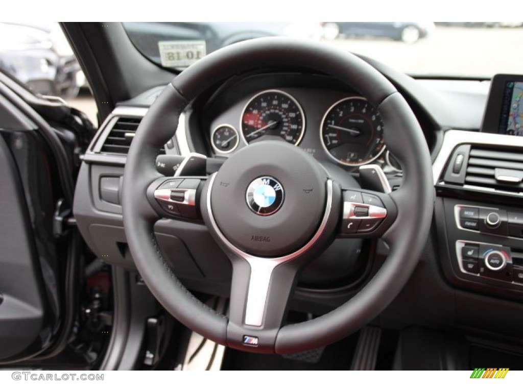 2014 BMW 3 Series 335i xDrive Sedan Coral Red/Black Steering Wheel Photo #94734907