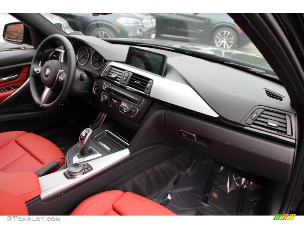 2014 BMW 3 Series 335i xDrive Sedan Coral Red/Black Dashboard Photo #94735090