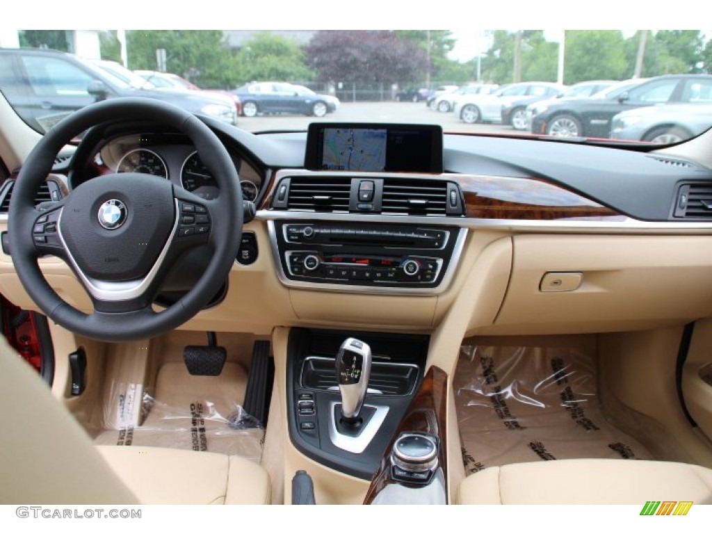 2014 BMW 3 Series 328i Sedan Venetian Beige Dashboard Photo #94735519