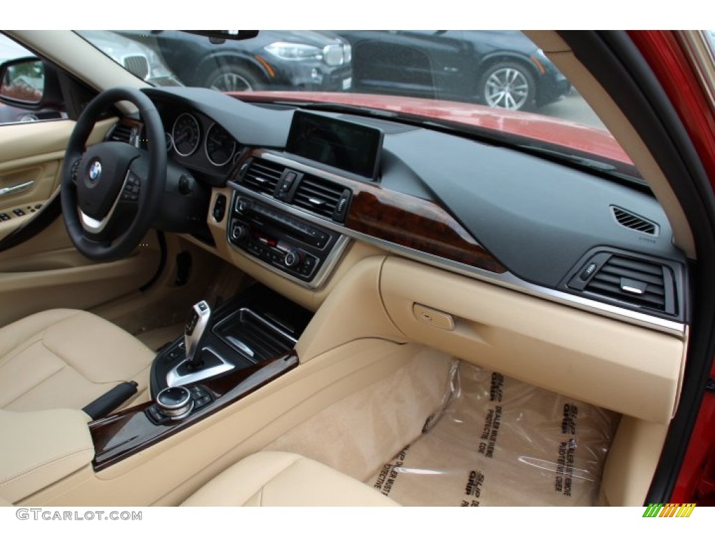 2014 BMW 3 Series 328i Sedan Venetian Beige Dashboard Photo #94735777