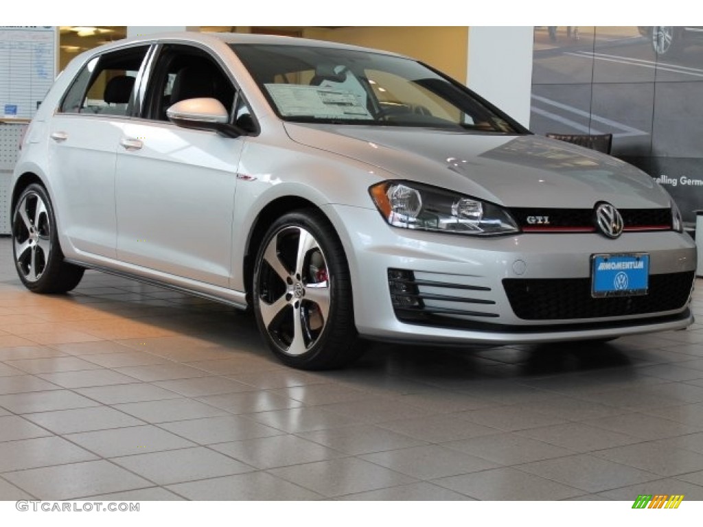 2015 Golf GTI 4-Door 2.0T S - Reflex Silver Metallic / Titan Black Leather photo #1