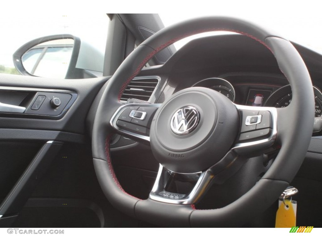2015 Volkswagen Golf GTI 4-Door 2.0T S Titan Black Leather Steering Wheel Photo #94738420