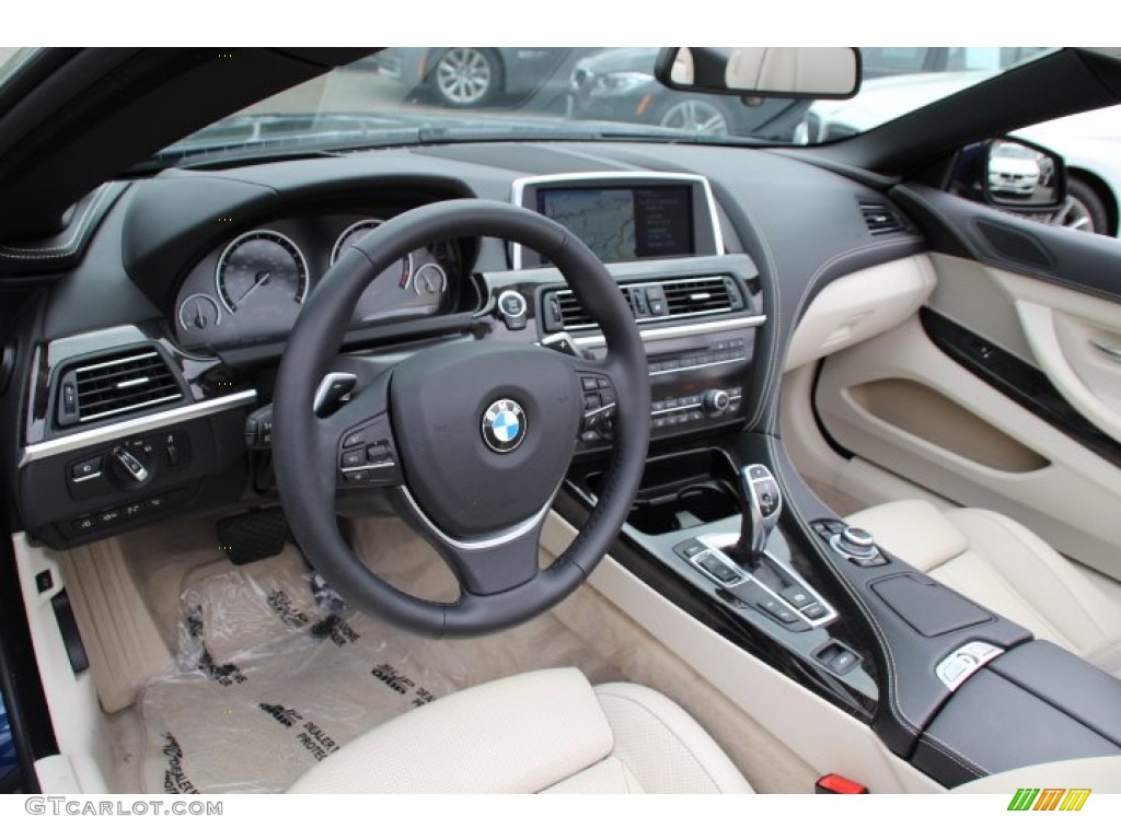 Ivory White Interior 2014 BMW 6 Series 640i Convertible Photo #94739750