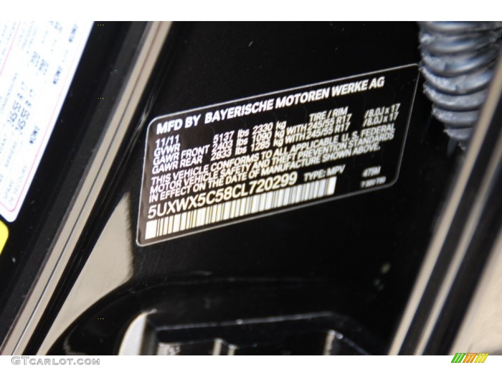 2012 X3 xDrive 28i - Black Sapphire Metallic / Black photo #33