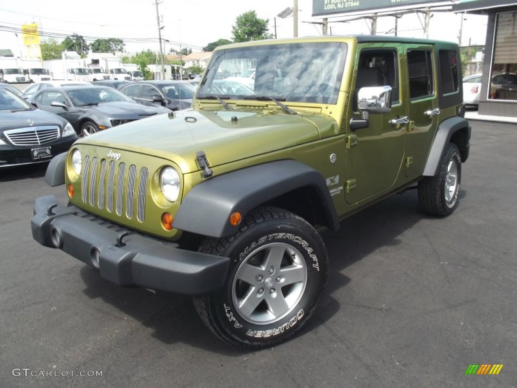 2008 Wrangler Unlimited X 4x4 - Rescue Green Metallic / Dark Slate Gray/Med Slate Gray photo #1