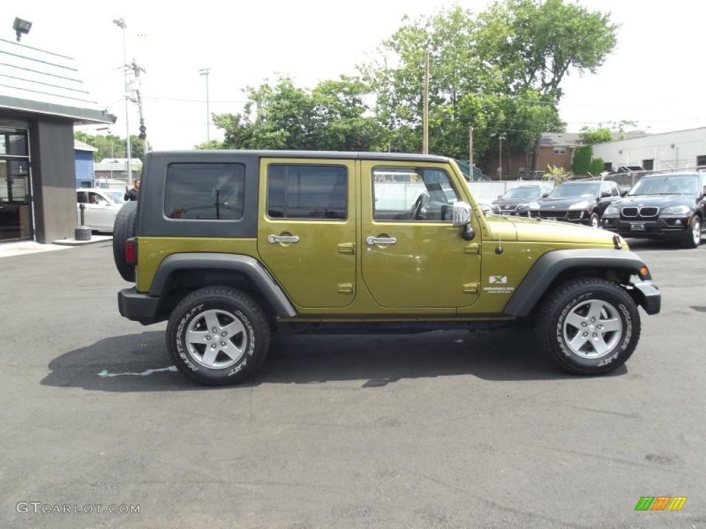 2008 Wrangler Unlimited X 4x4 - Rescue Green Metallic / Dark Slate Gray/Med Slate Gray photo #5