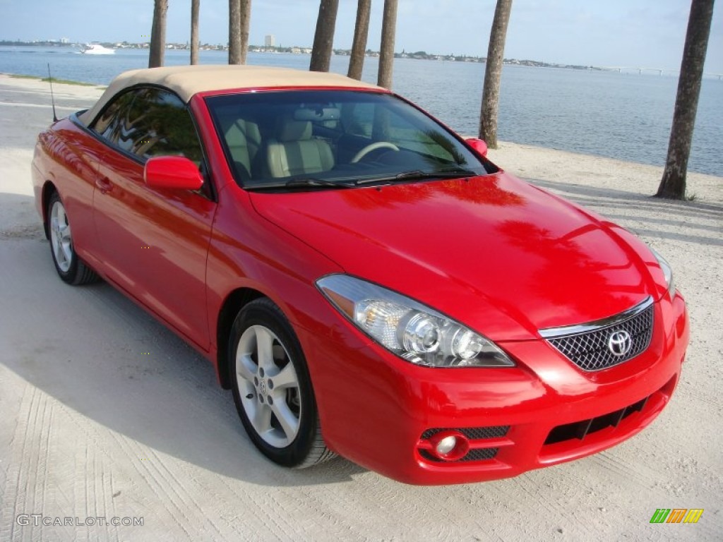 2007 Solara SLE V6 Convertible - Absolutely Red / Ivory photo #23