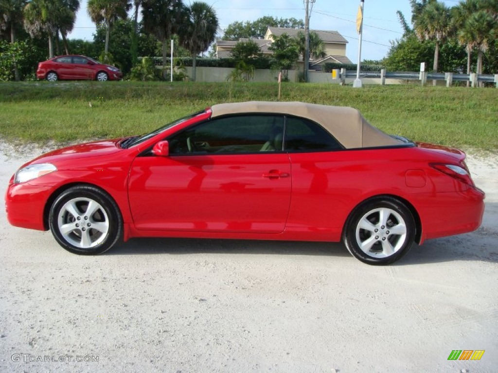 2007 Solara SLE V6 Convertible - Absolutely Red / Ivory photo #28