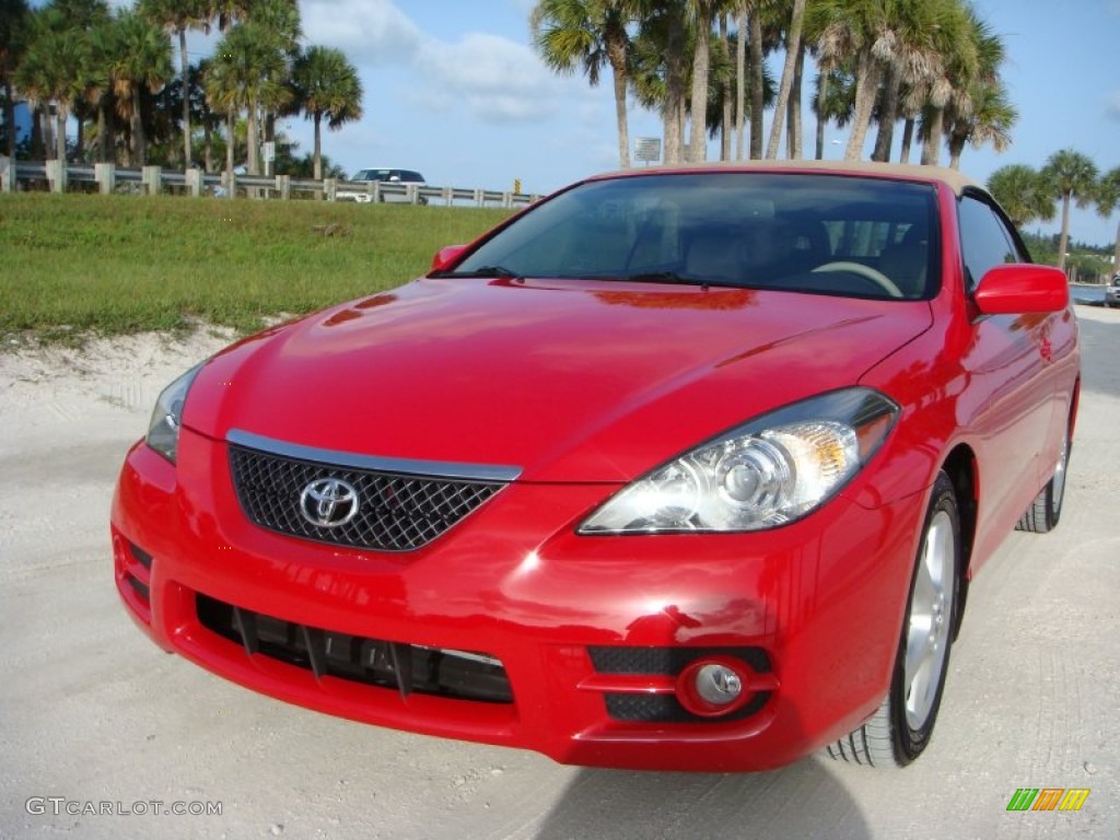 2007 Solara SLE V6 Convertible - Absolutely Red / Ivory photo #32