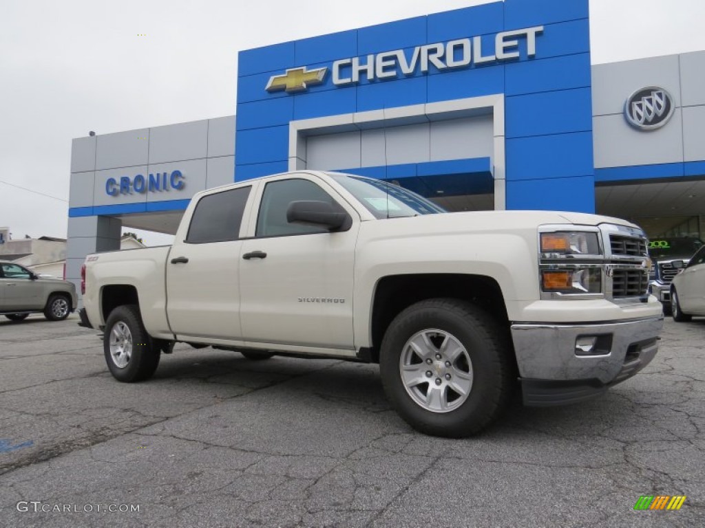 2014 Silverado 1500 LT Crew Cab - White Diamond Tricoat / Cocoa/Dune photo #1