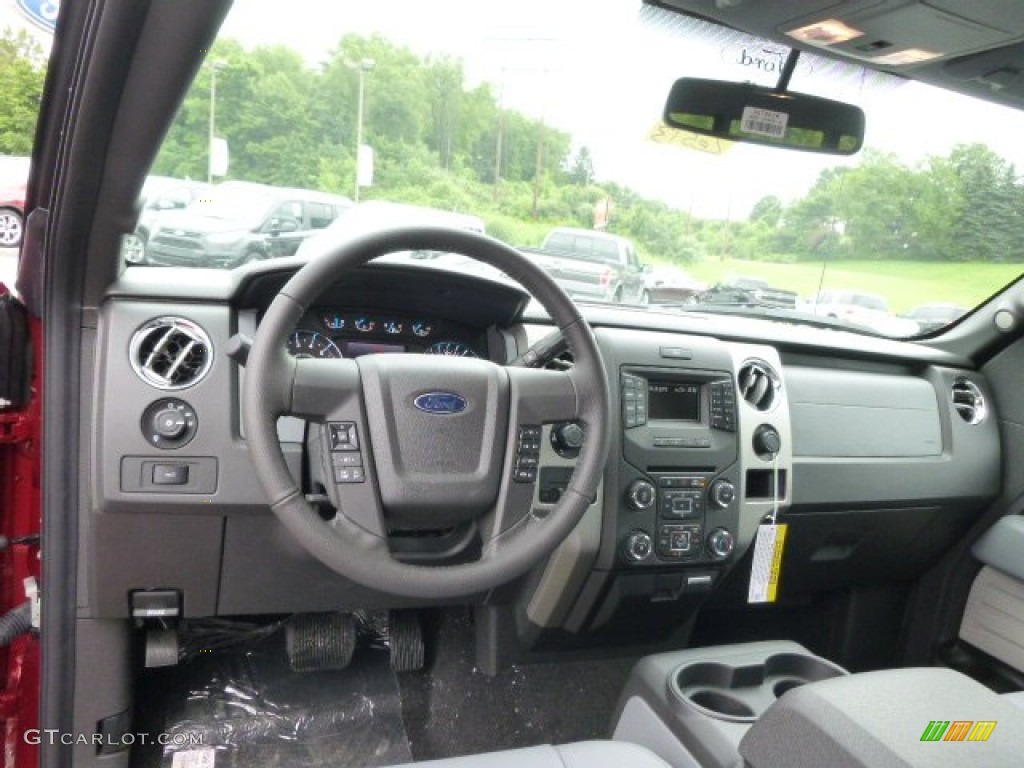 2014 F150 XLT SuperCrew 4x4 - Ruby Red / Steel Grey photo #12