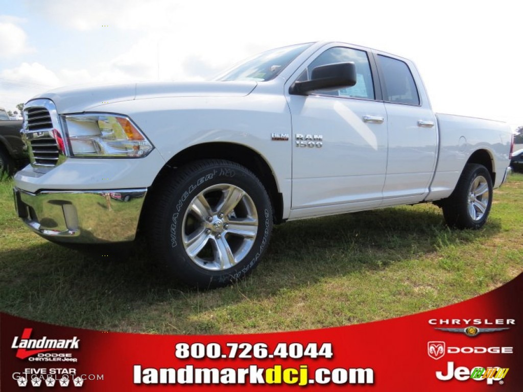 2014 1500 SLT Quad Cab - Bright White / Black/Diesel Gray photo #1