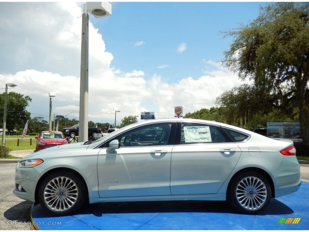 2014 Fusion Hybrid Titanium - Ice Storm / Charcoal Black photo #2