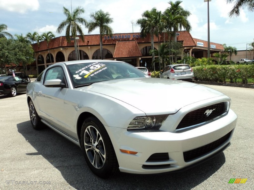 2014 Mustang V6 Premium Coupe - Ingot Silver / Charcoal Black photo #1