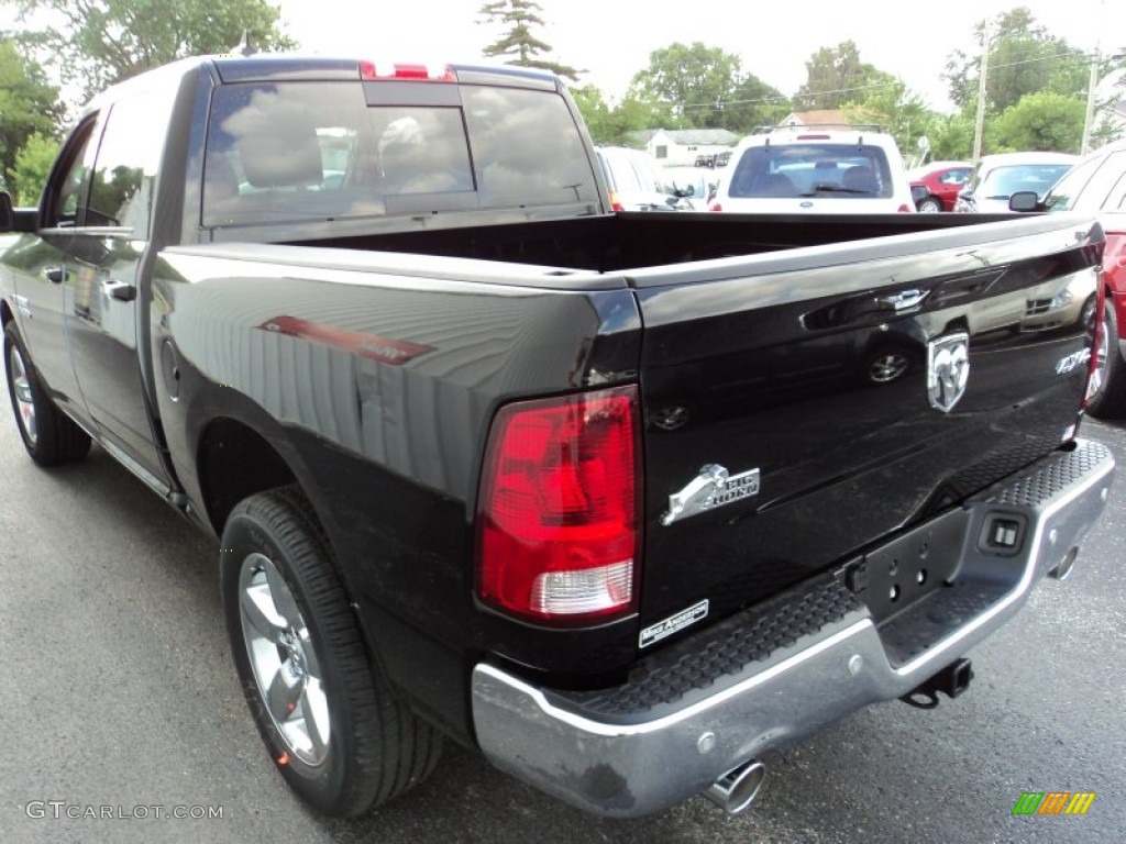 2014 1500 Big Horn Crew Cab 4x4 - Black / Black/Diesel Gray photo #3