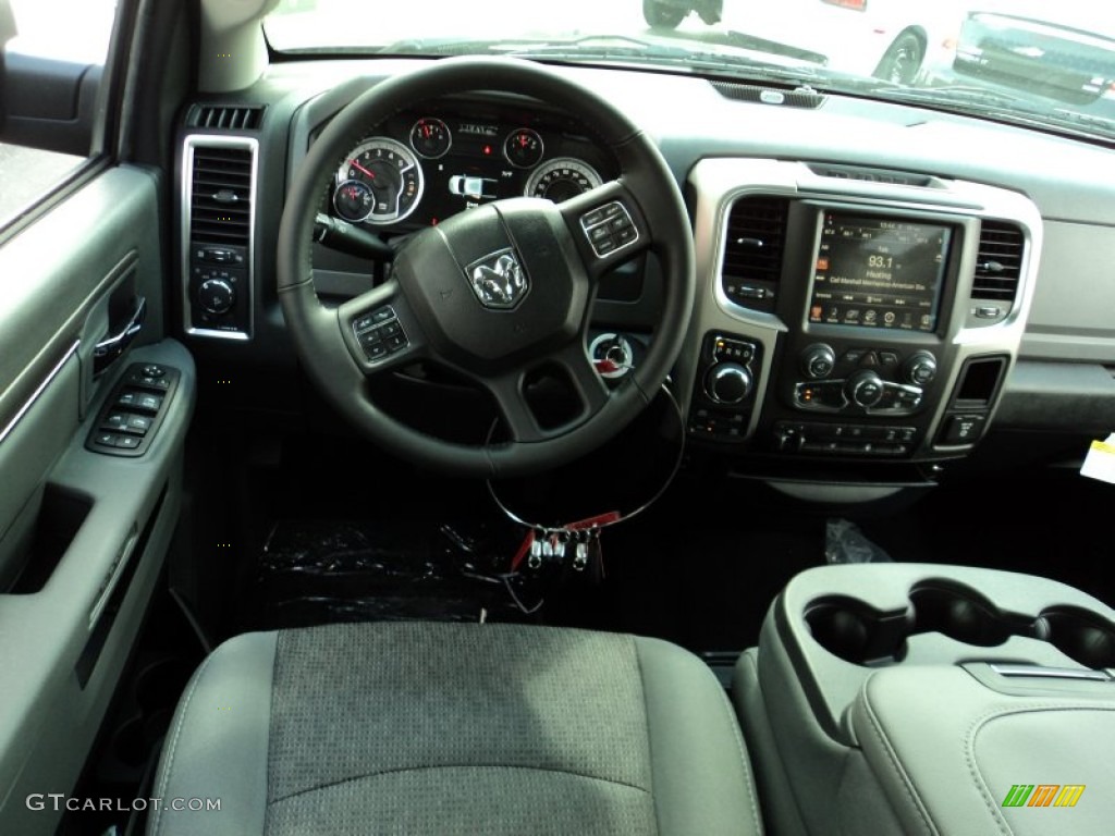 2014 1500 Big Horn Crew Cab 4x4 - Black / Black/Diesel Gray photo #4